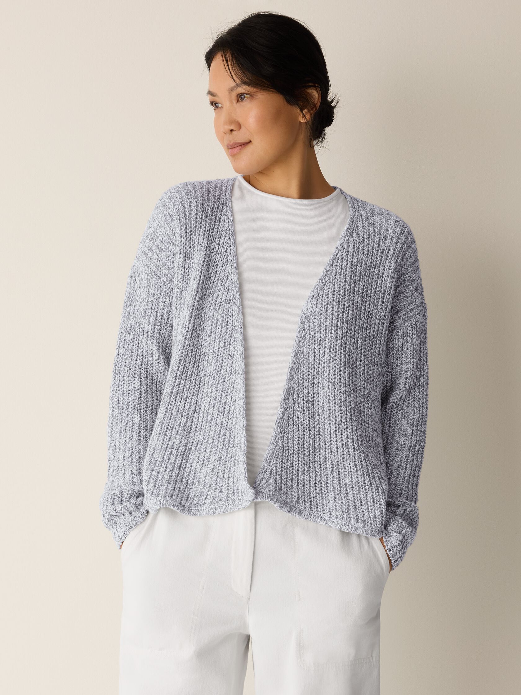 Peruvian Cotton Cloud Twist Cardigan