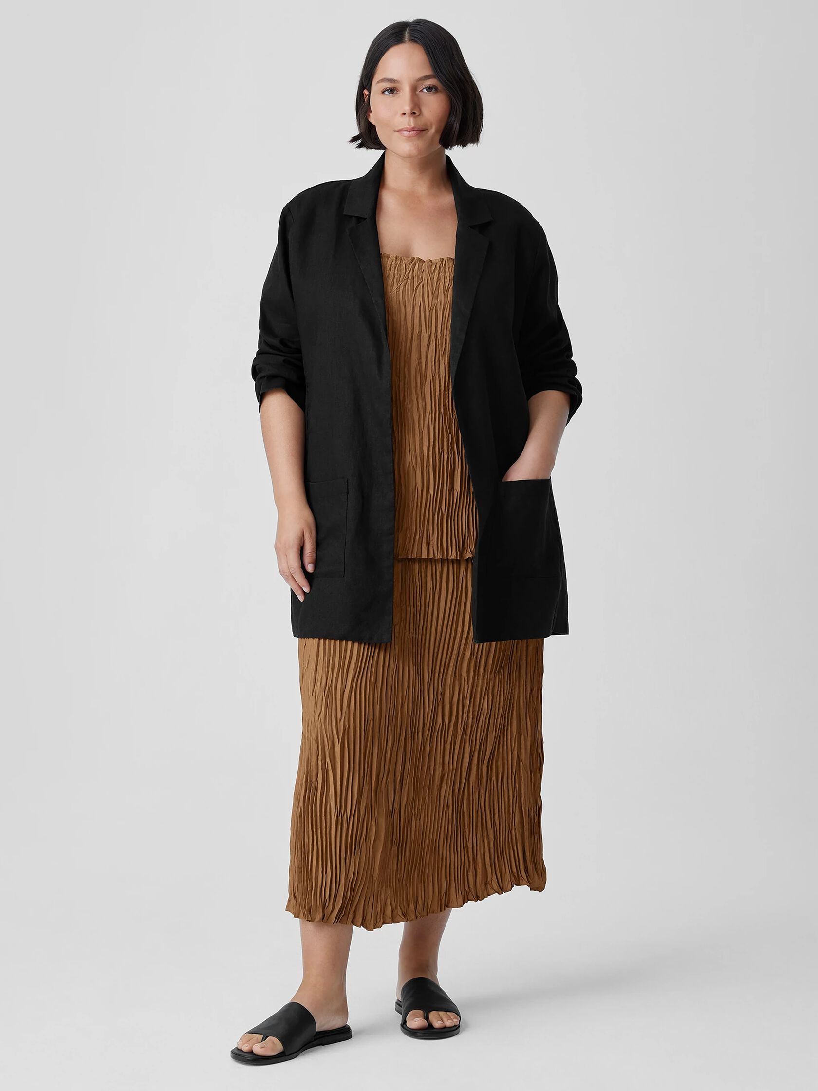 Organic Linen Long Blazer