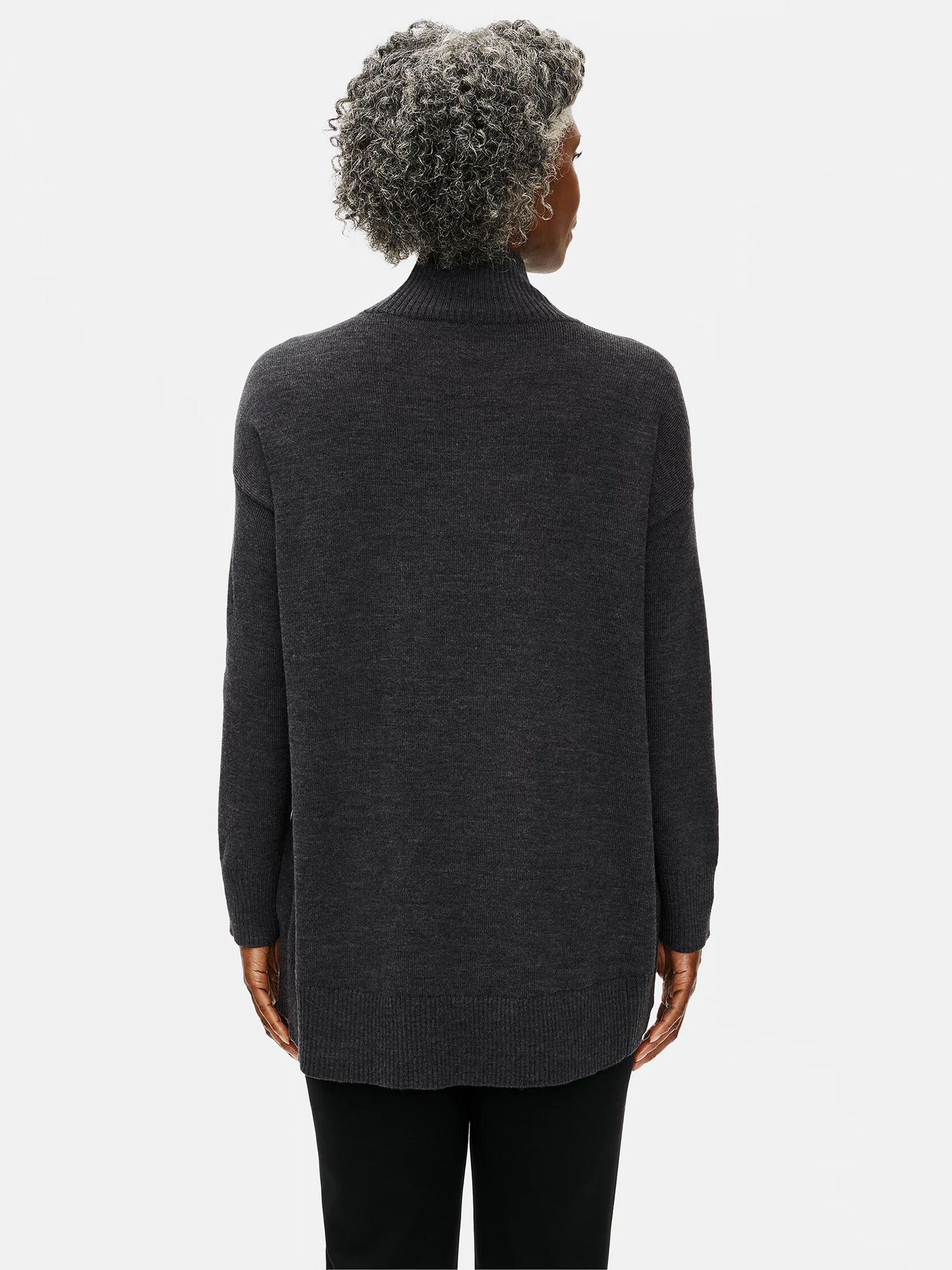 Merino Mock Neck Top in Regenerative Wool