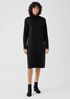 Stretch Jersey Knit Scrunch Neck Dress