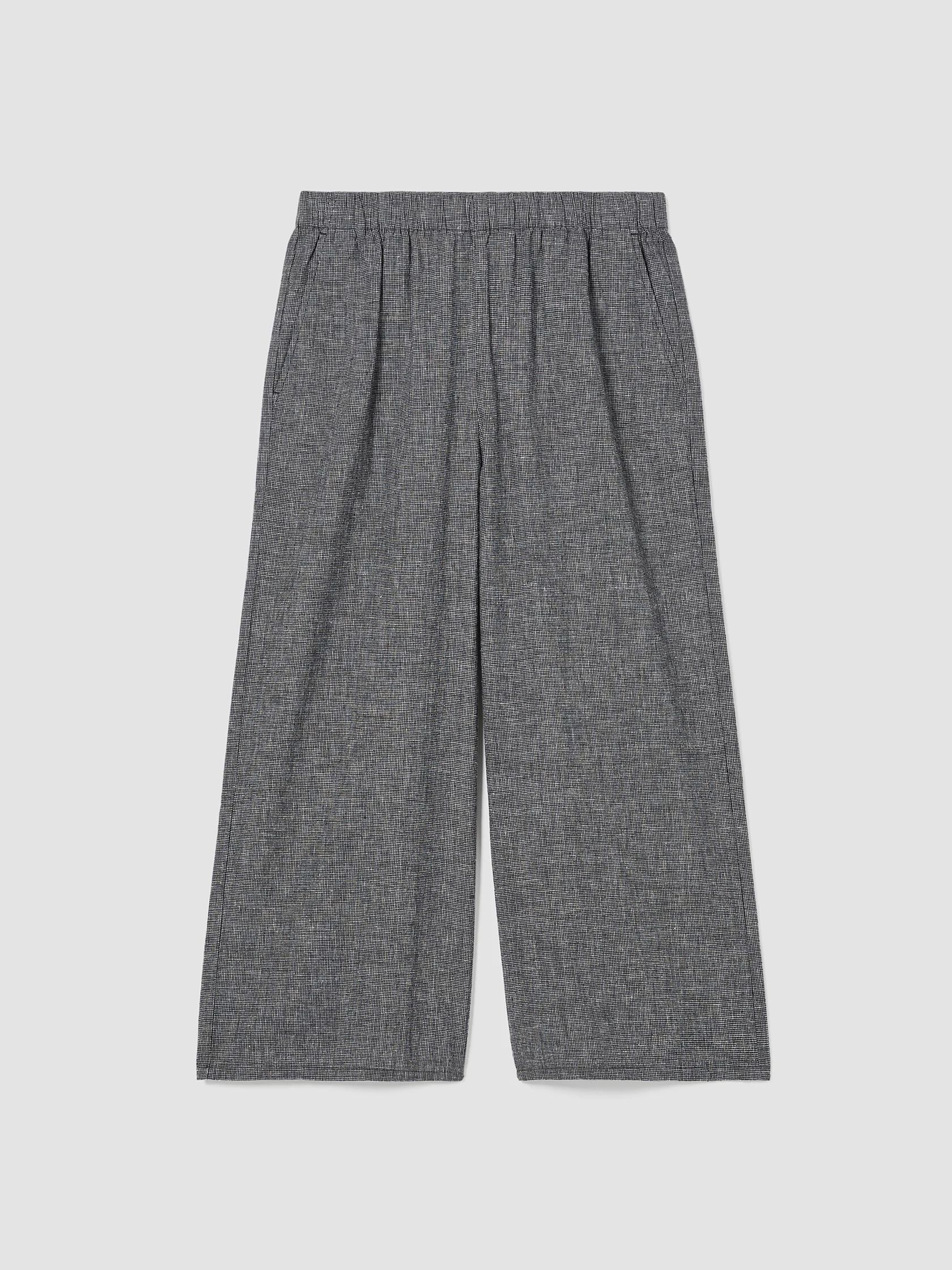 Hemp Organic Cotton Grid Wide-Leg Pant