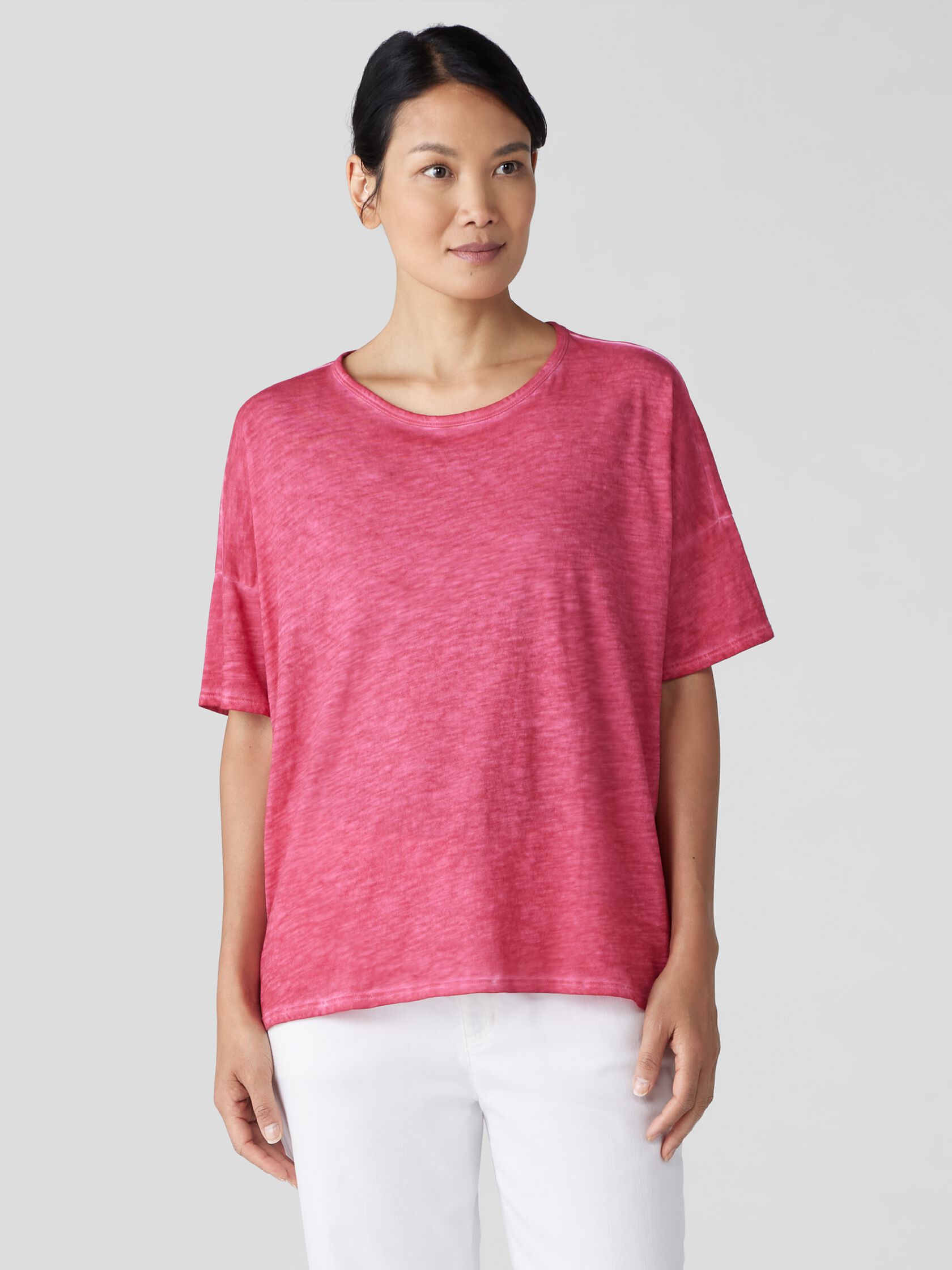 Organic Cotton Hazy Slub Crew Neck Tee