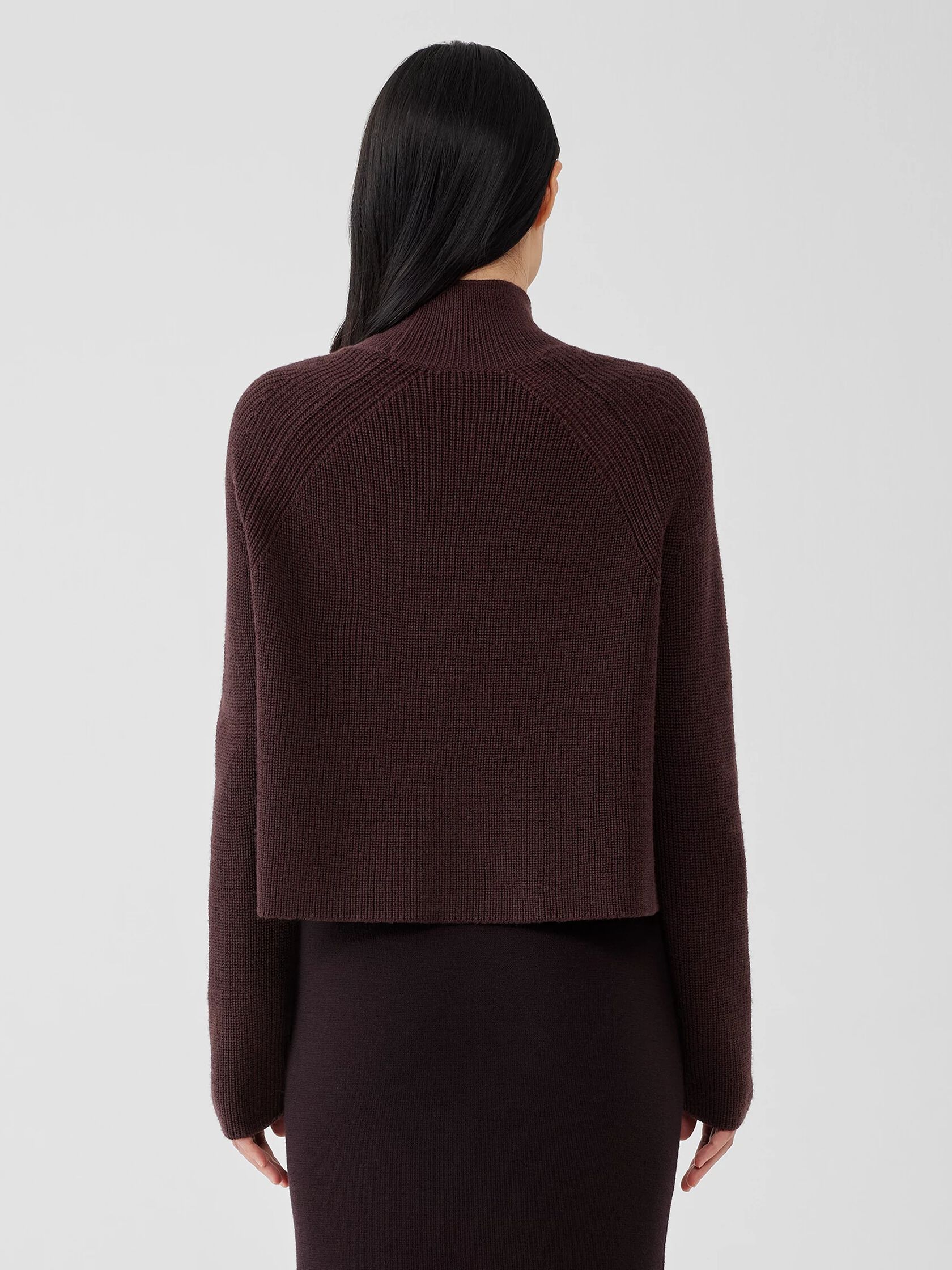 Merino Cropped Turtleneck Top in Regenerative Wool