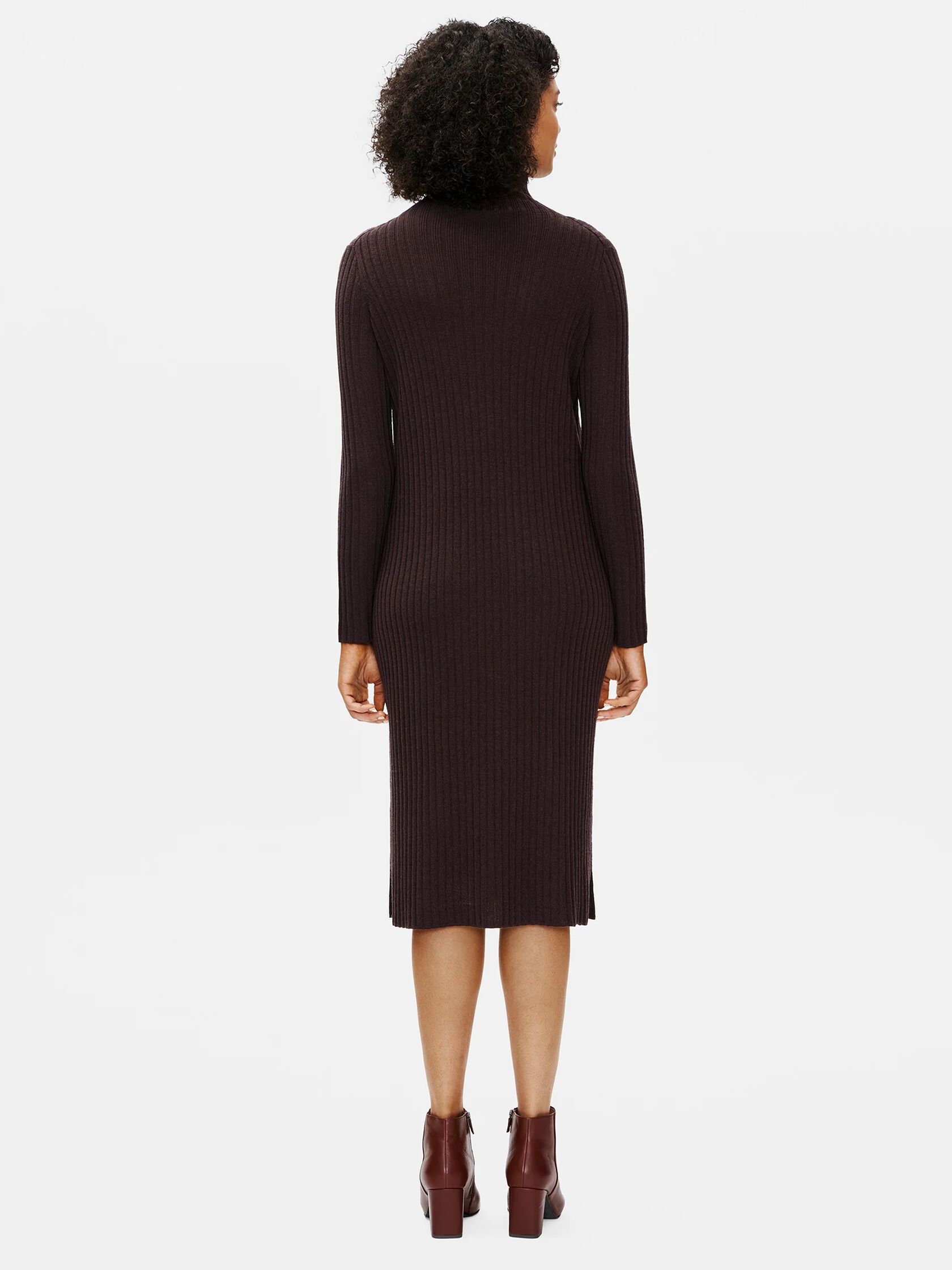 Merino Scrunch Neck Dress in Regenerative Wool