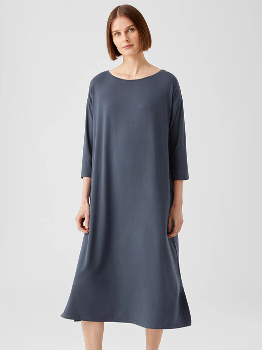 eileen fisher ballet neck jersey dress Stretch Silk Jersey Ballet Neck Dress