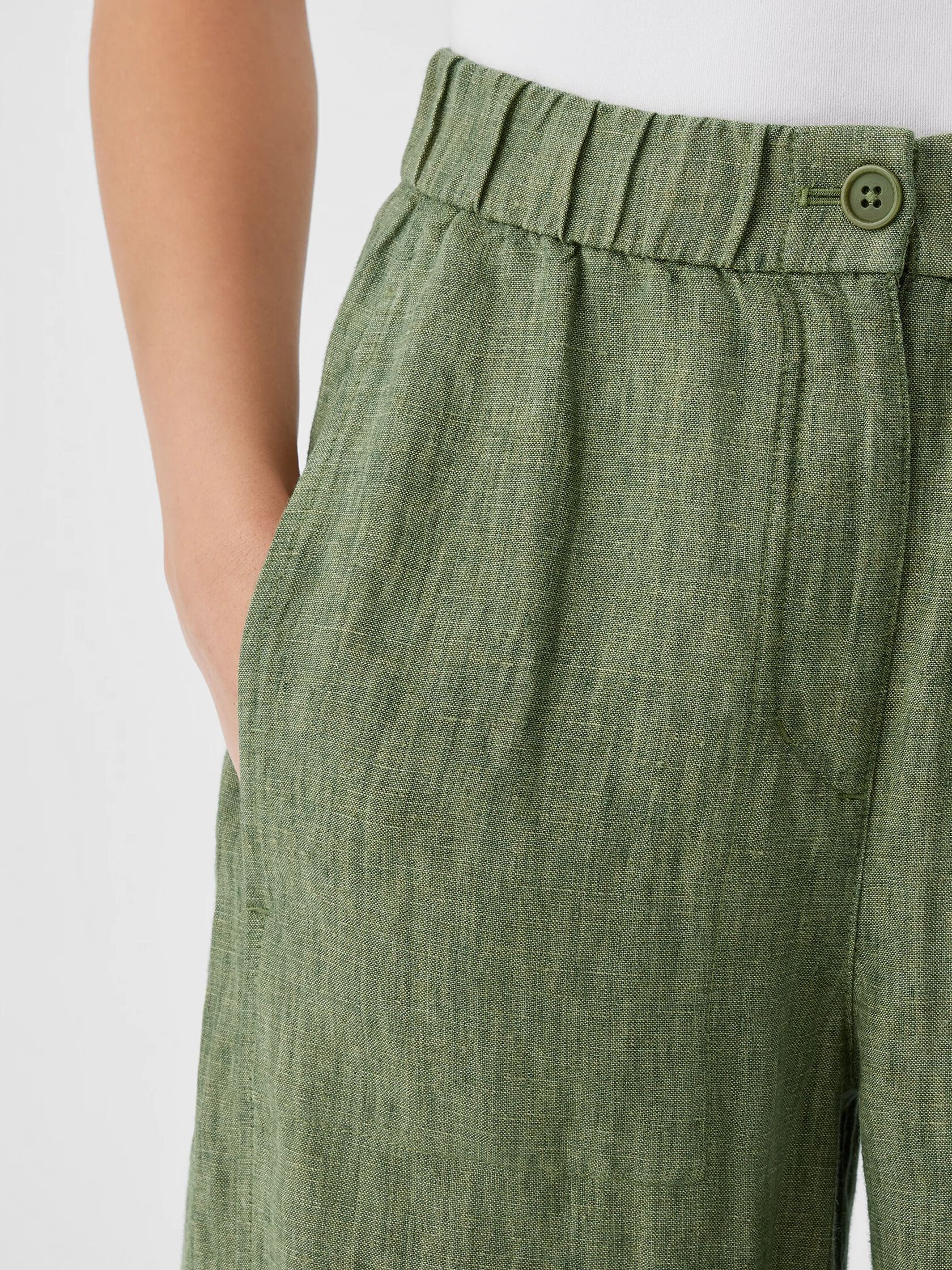 Washed Organic Linen Délavé Wide Trouser Pant