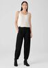 Washable Stretch Crepe Pleated Lantern Pant