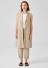 Linen Blend Long Vest