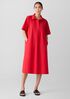 Washed Organic Cotton Poplin Split Neck Dress
