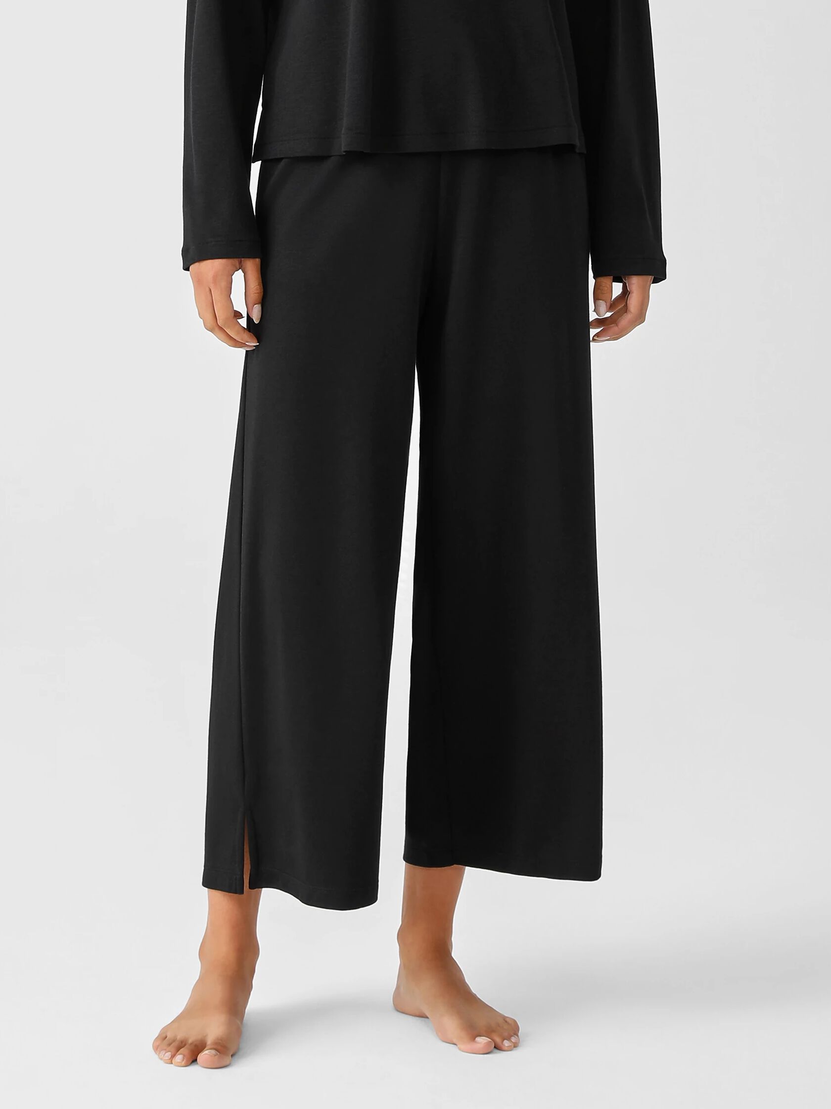 Cozy Organic Cotton Interlock Wide-Leg Pant