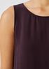 Silk Georgette Crepe Ballet Neck Tank