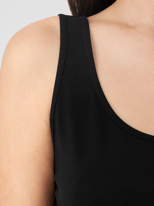 Stretch Silk Jersey Scoop Neck Tank