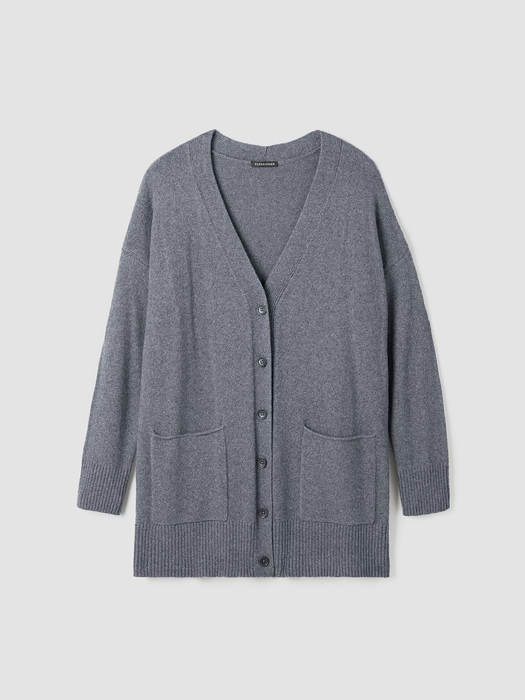 Cotton and Recycled Cashmere V-Neck Cardigan
