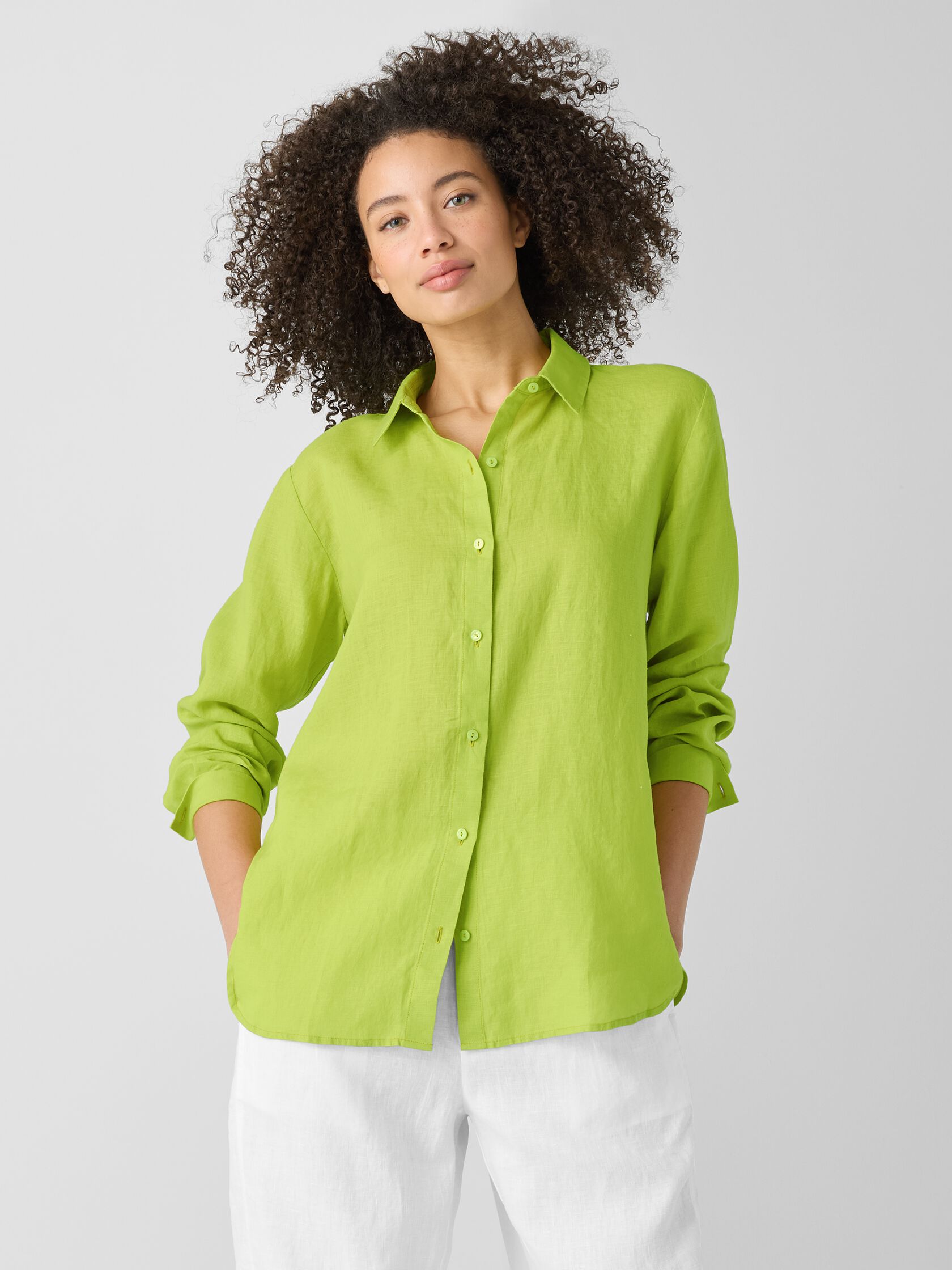 Organic Handkerchief Linen Classic Collar Shirt
