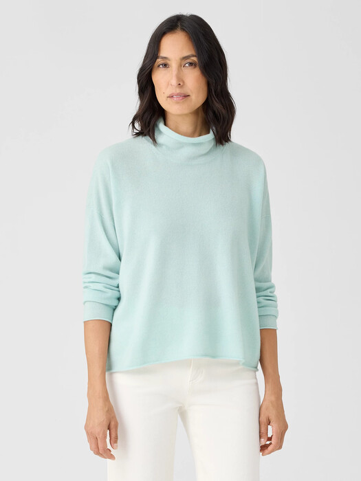 Italian Cashmere Scrunch Neck Top