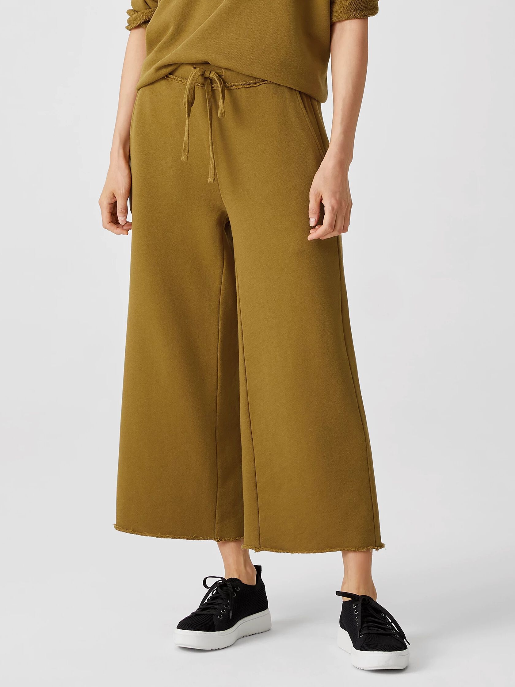 Organic Cotton French Terry Wide-Leg Pant