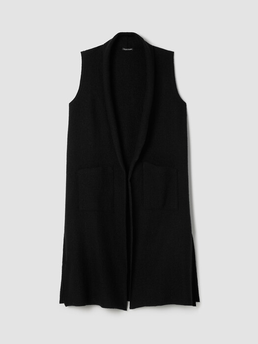 Lightweight Boiled Wool Shawl Collar Vest in Regenerative Wool