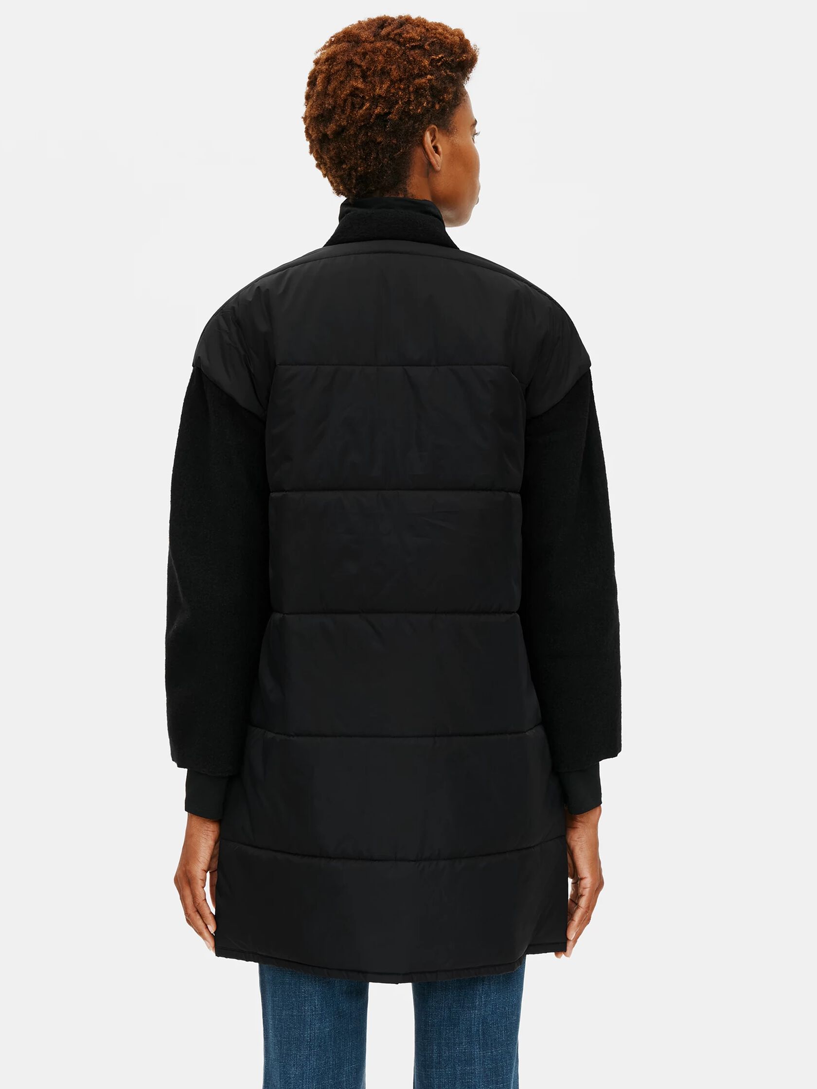Recycled Nylon with Boiled Wool Coat