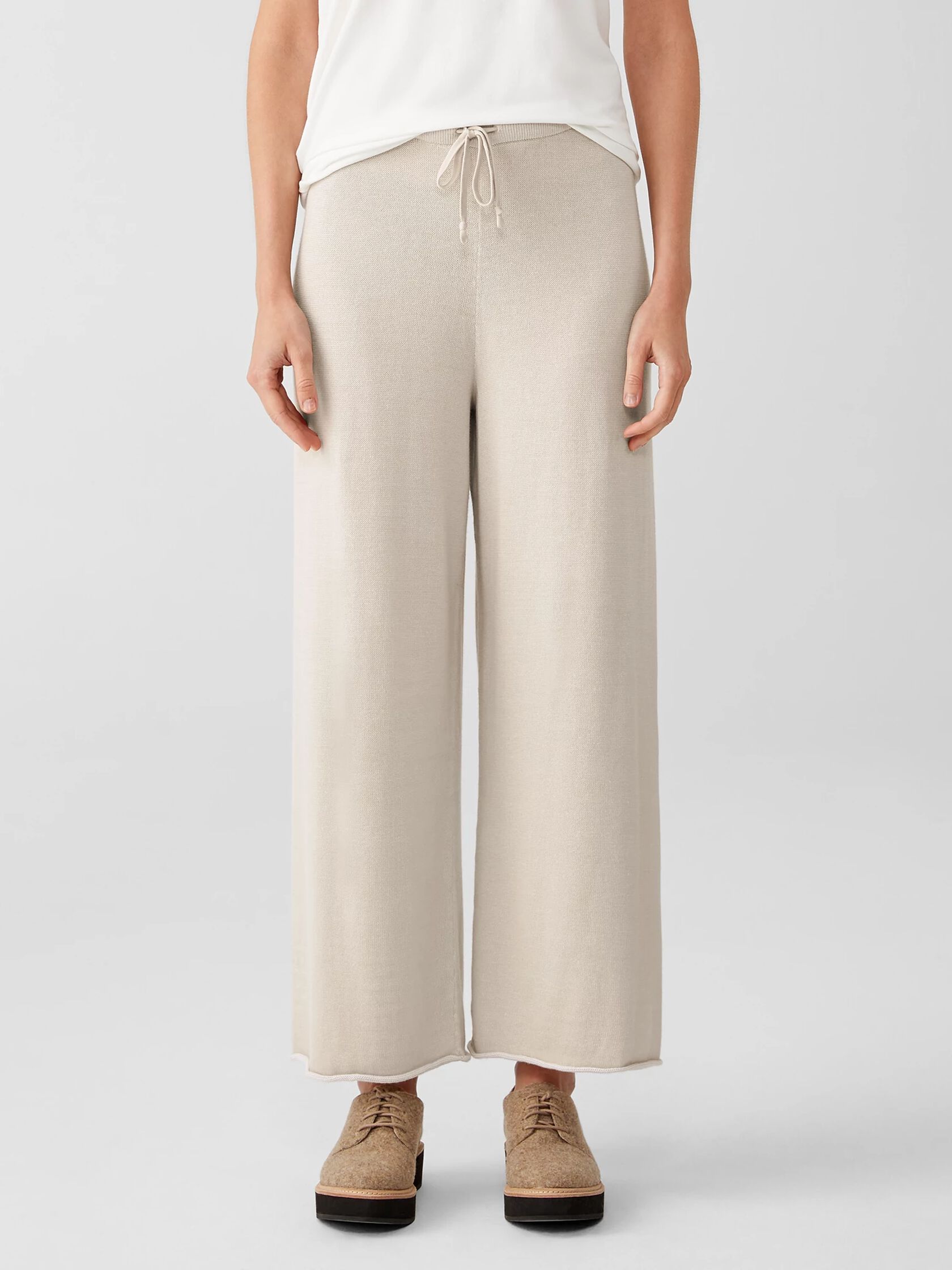 Peruvian Organic Cotton Blend Wide-Leg Pant