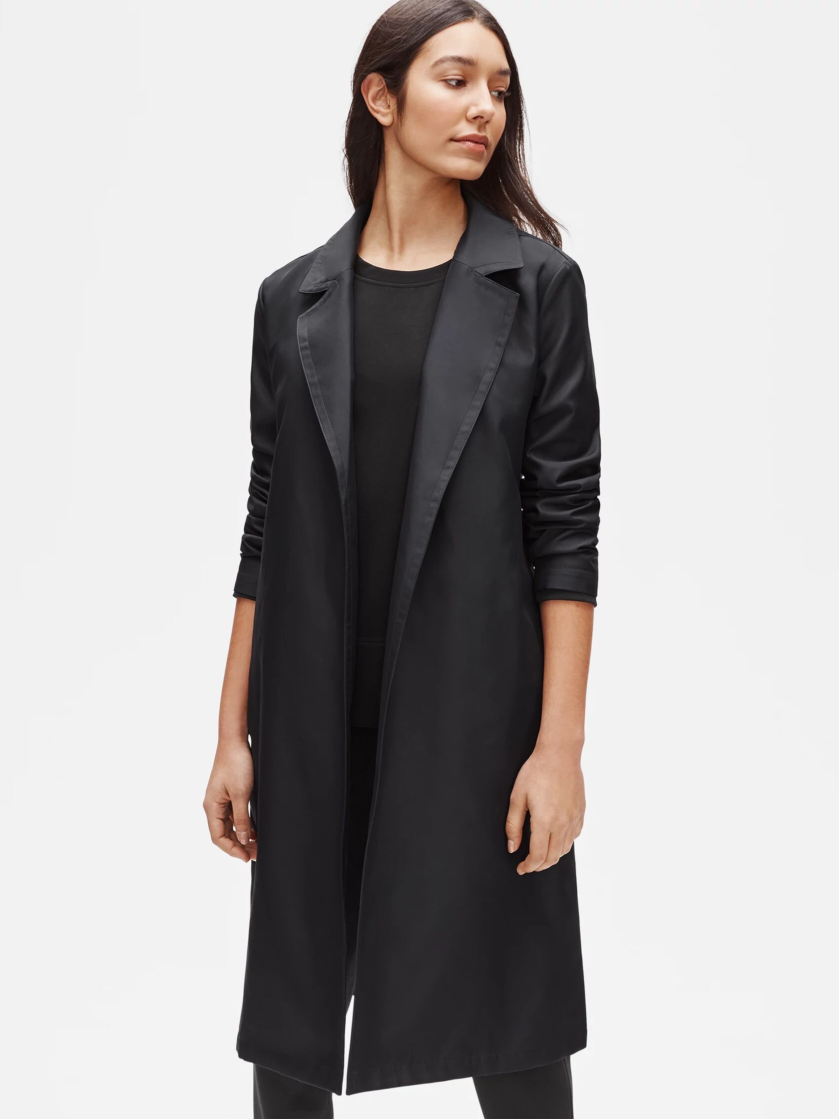 Recycled Polyester Twill Trench Coat
