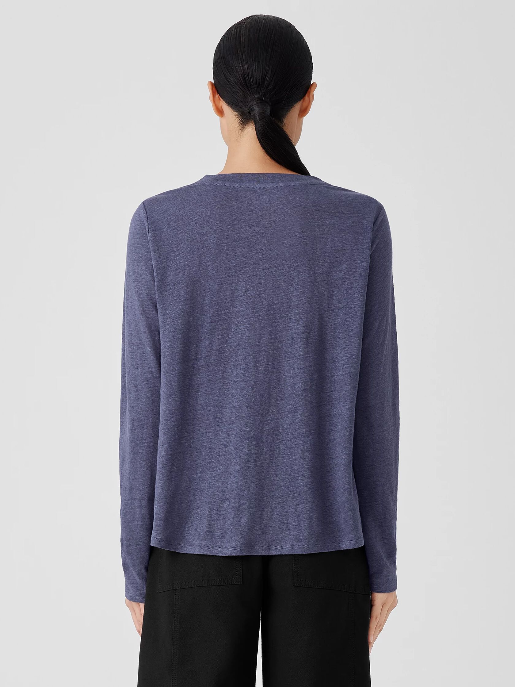 Organic Linen Jersey Crew Neck Top