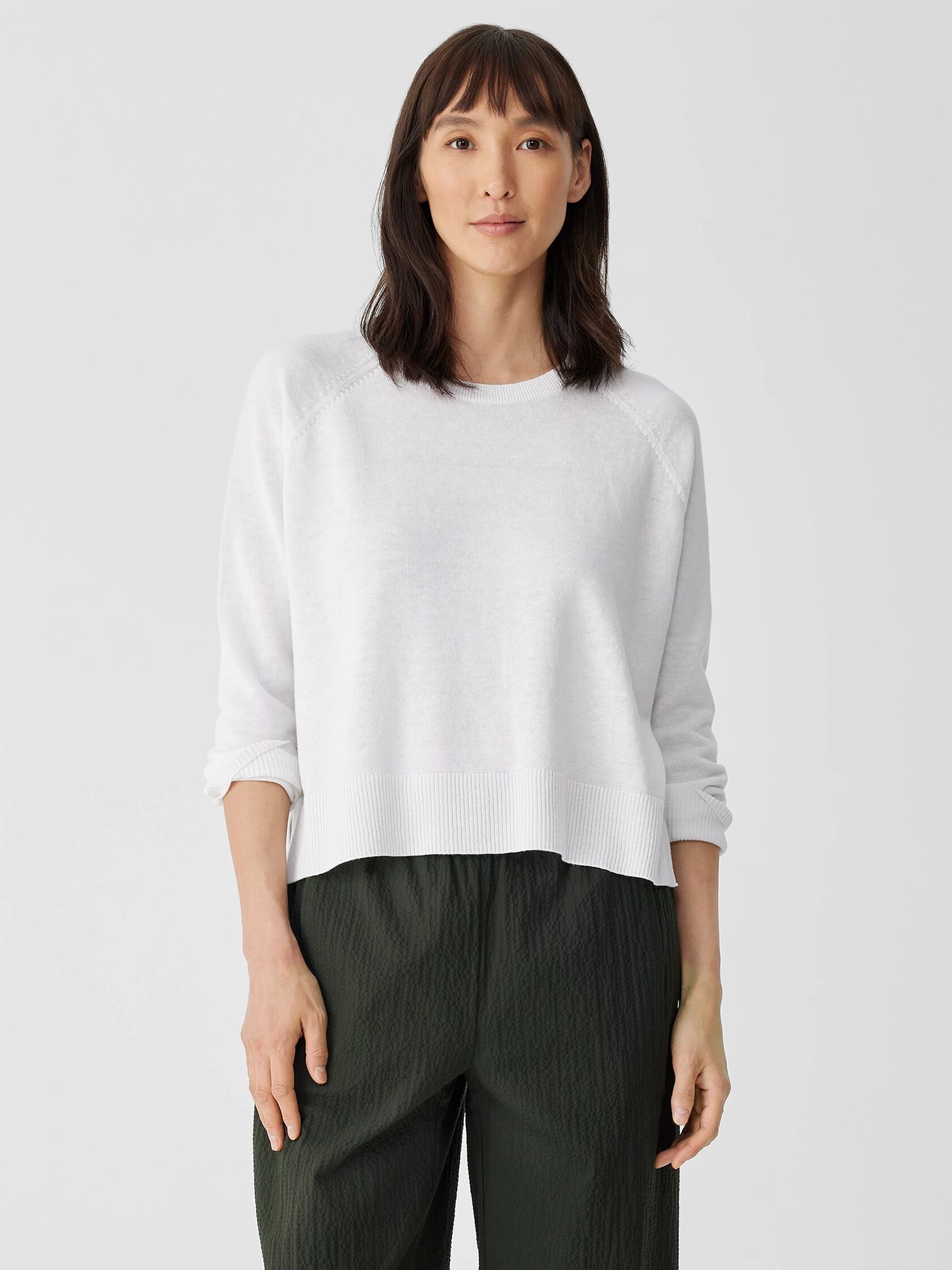 Organic Linen Cotton Raglan-Sleeve Top