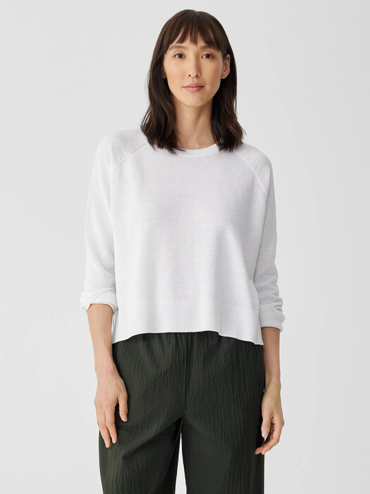 Organic Linen Cotton Raglan-Sleeve Top