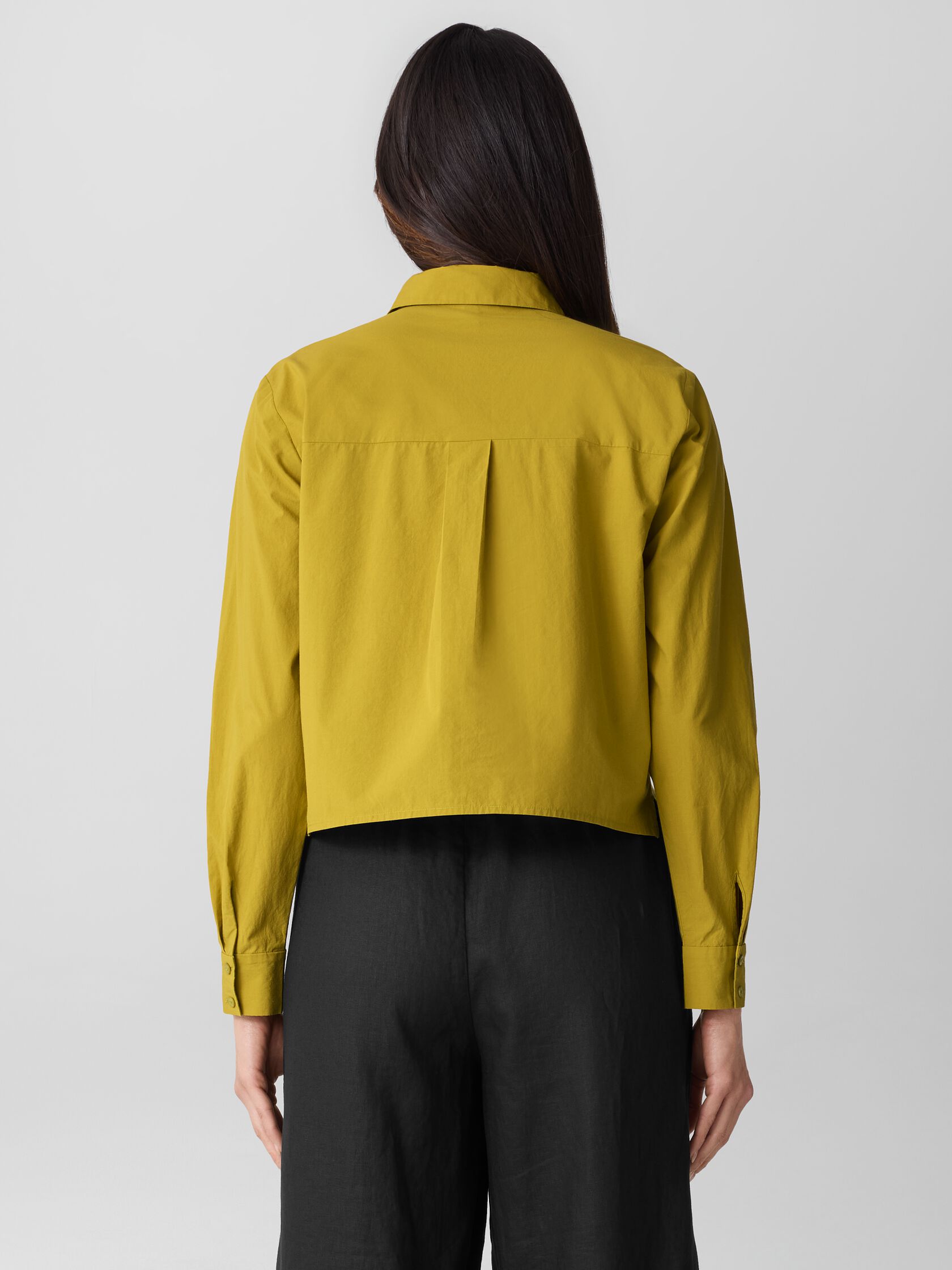 Washed Organic Cotton Poplin Classic Collar Short Shirt