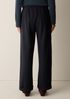 Felted Wool Jersey Straight Cuffed Pant in Regenerative Wool