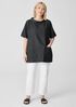 Airy Organic Cotton Twill Mock Neck Long Top