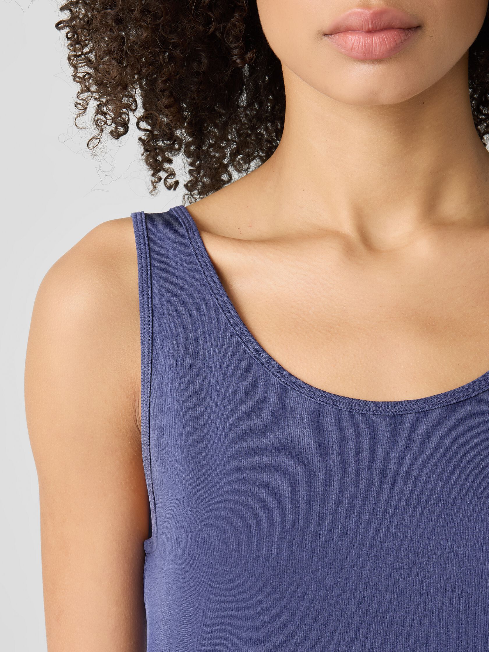 Stretch Silk Jersey Scoop Neck Tank