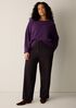Felted Wool Jersey Full-Length Straight Trouser in Regenerative Wool