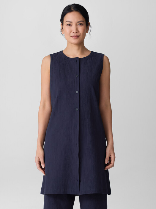 Organic Cotton Pucker Long Vest