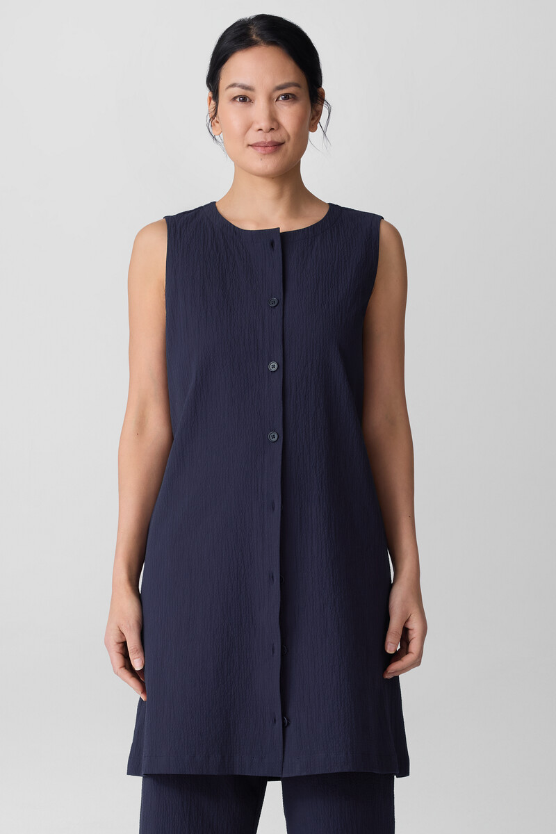 Organic Cotton Pucker Long Vest Organic Cotton Pucker Long Vest