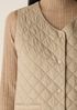 Eggshell Recycled Nylon Quilted V-Neck Vest