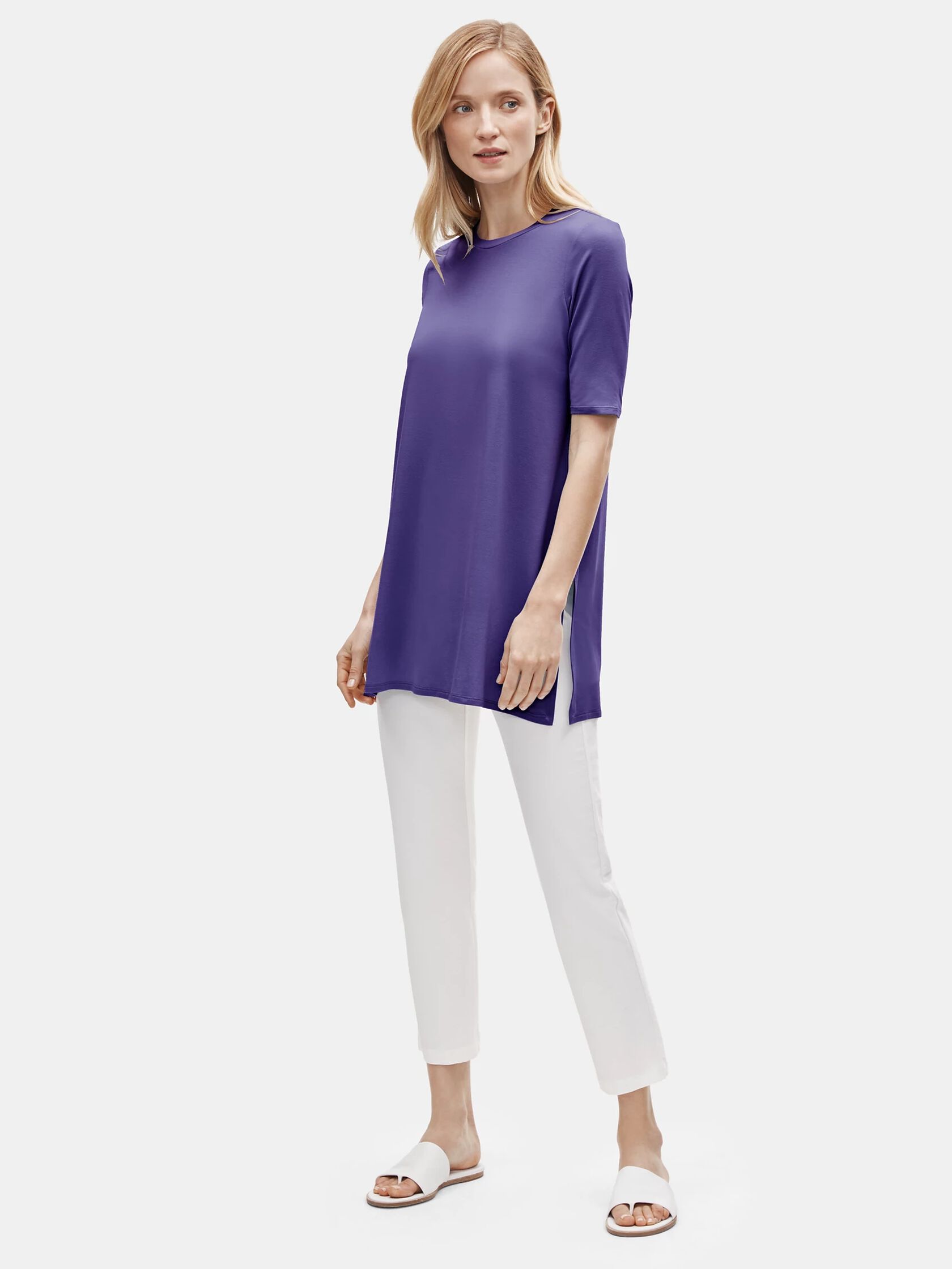 Fine Jersey ElbowSleeve Tunic EILEEN FISHER