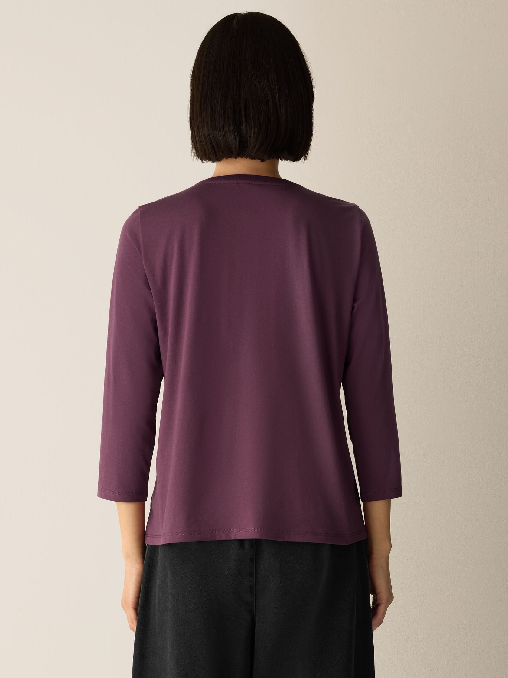 Organic Pima Cotton Jersey 3/4-Sleeve Tee