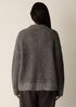 Brushed Alpaca Wool Blend High Collar Cardigan