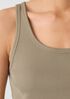 Organic Cotton Stretch Rib Scoop Neck Tank