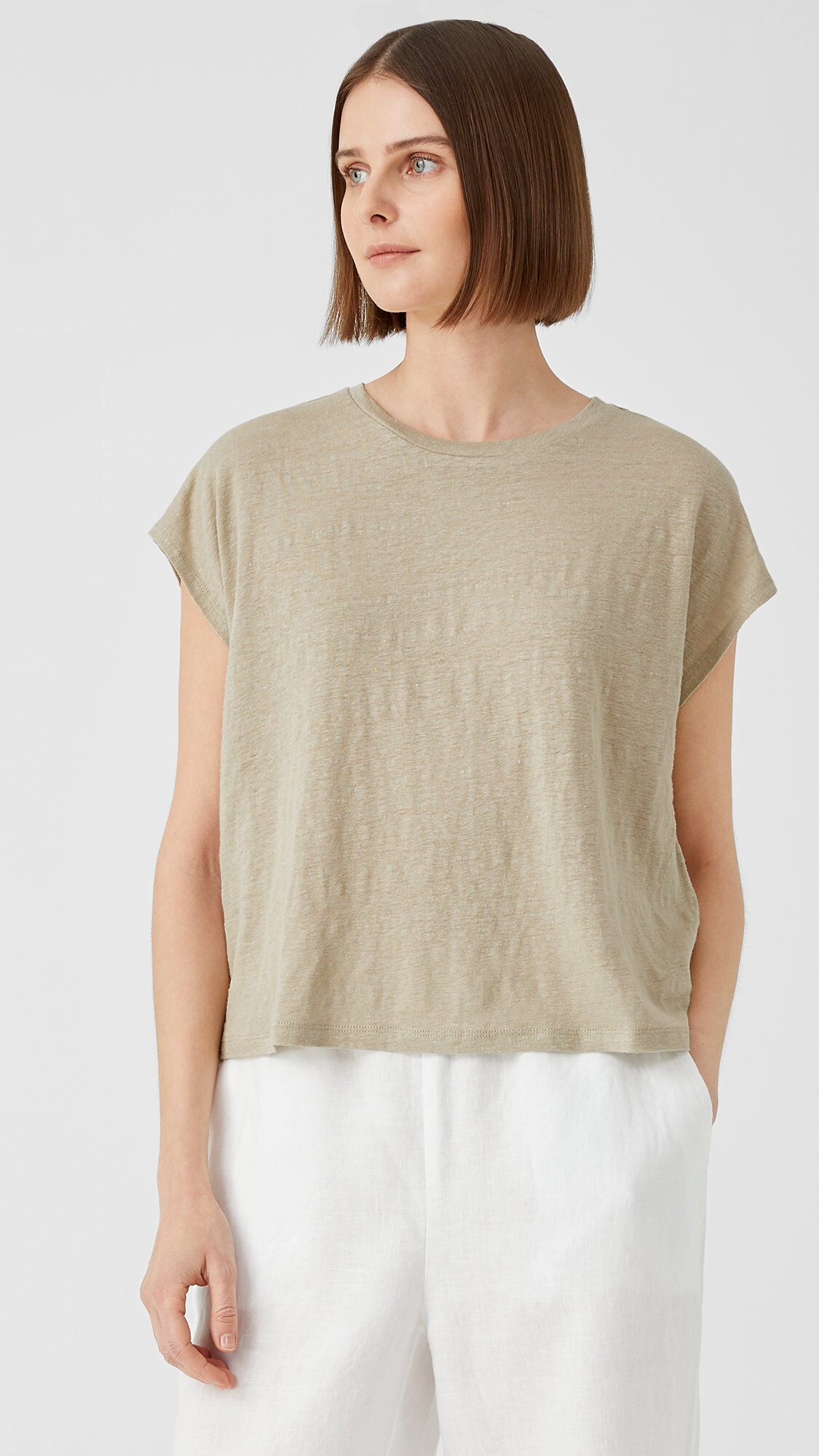 Organic Linen Jersey Square Top EILEEN FISHER