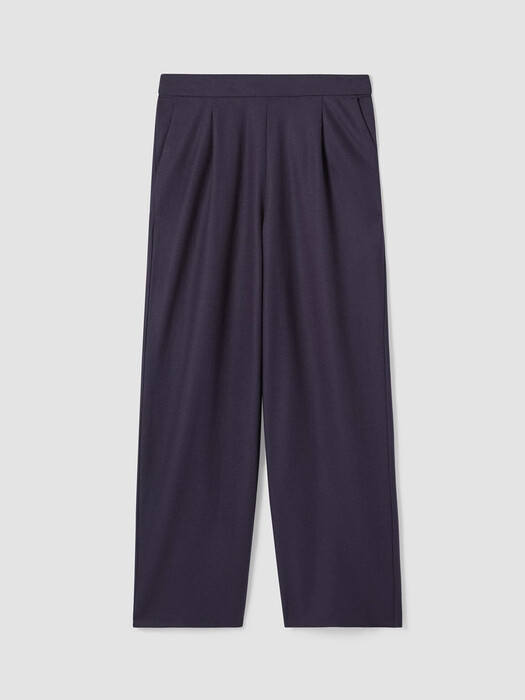 Boiled Wool Jersey Pleated Wide-Leg Pant