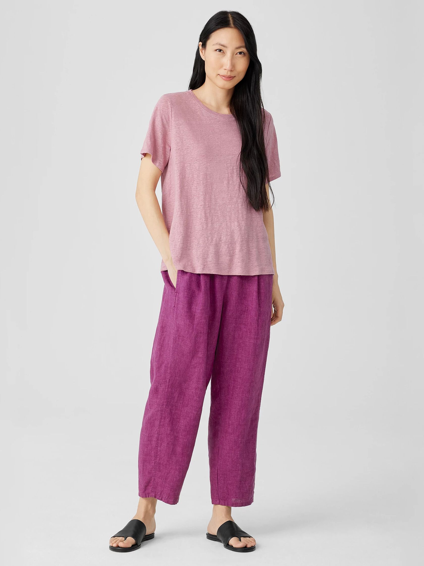 Organic Linen Jersey Crew Neck Tee