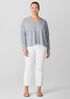 Garment-Dyed Organic Cotton Denim Cropped Jean