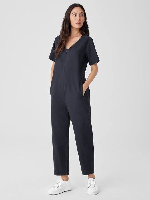 Cotton Hemp Stretch Lantern Jumpsuit