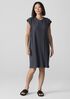 Textured Stretch Rib Round Neck Dress