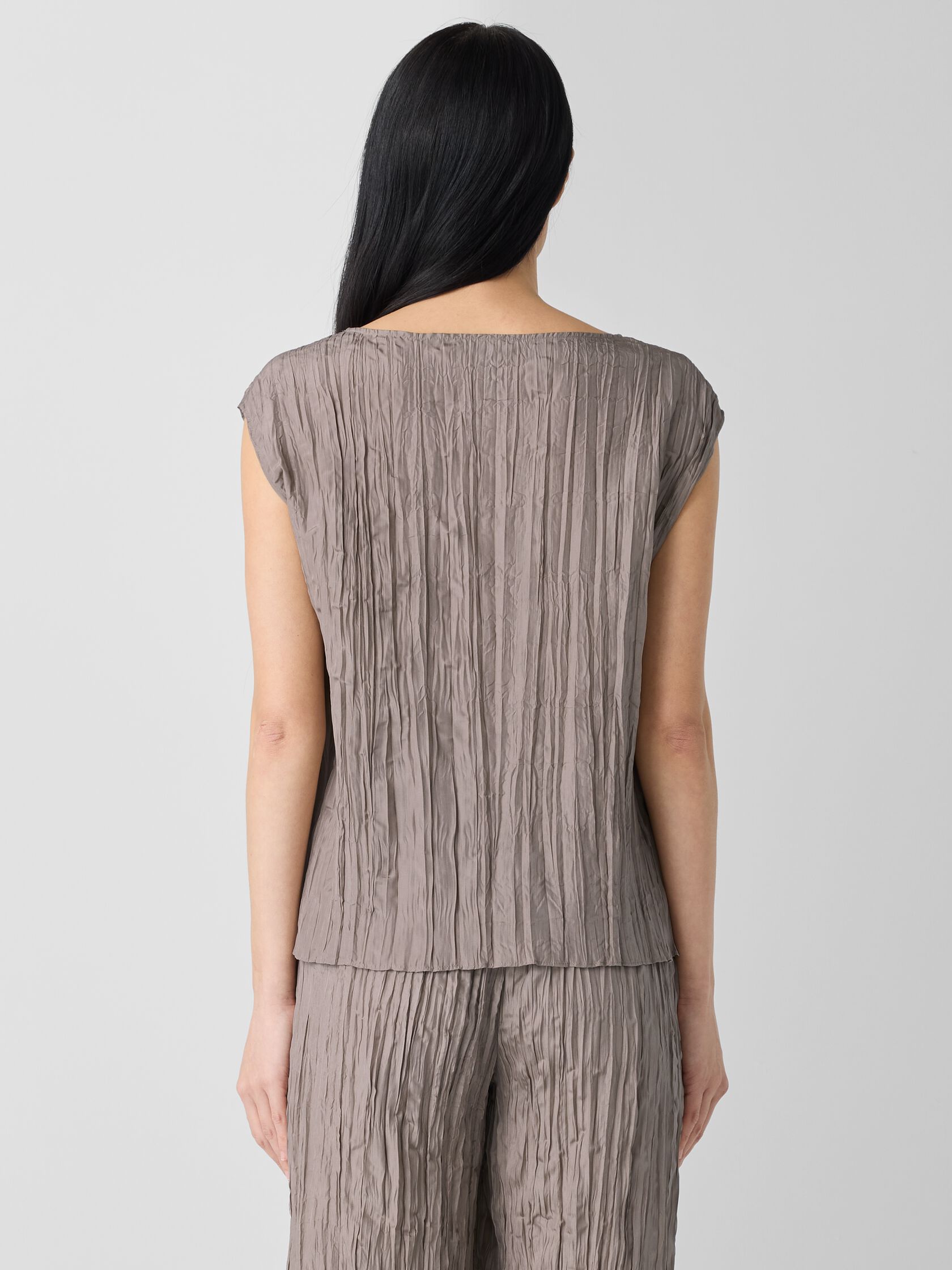 Crushed Silk Ballet Neck Top