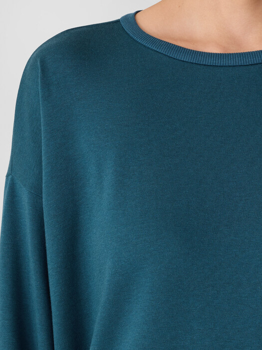 Cozy Brushed Terry Hug Round Neck Box-Top