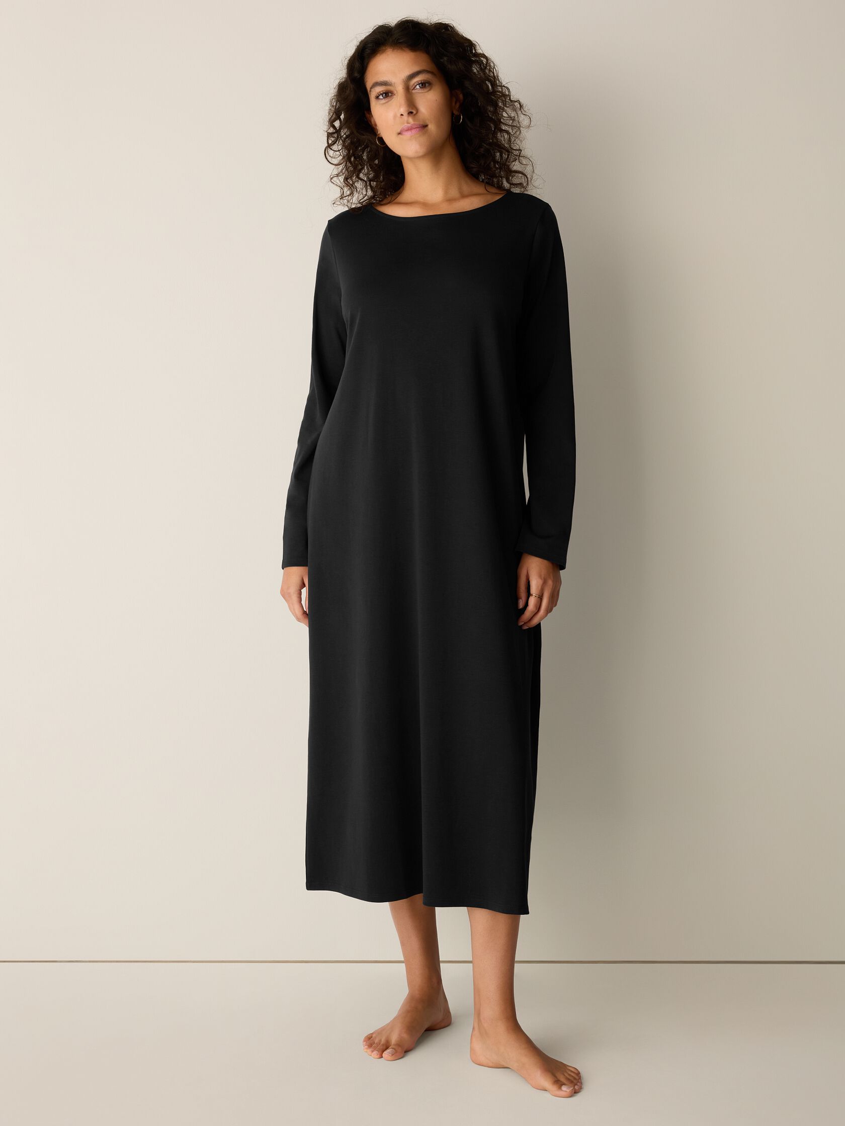 Organic Cotton Interlock Bateau Neck Sleep Dress