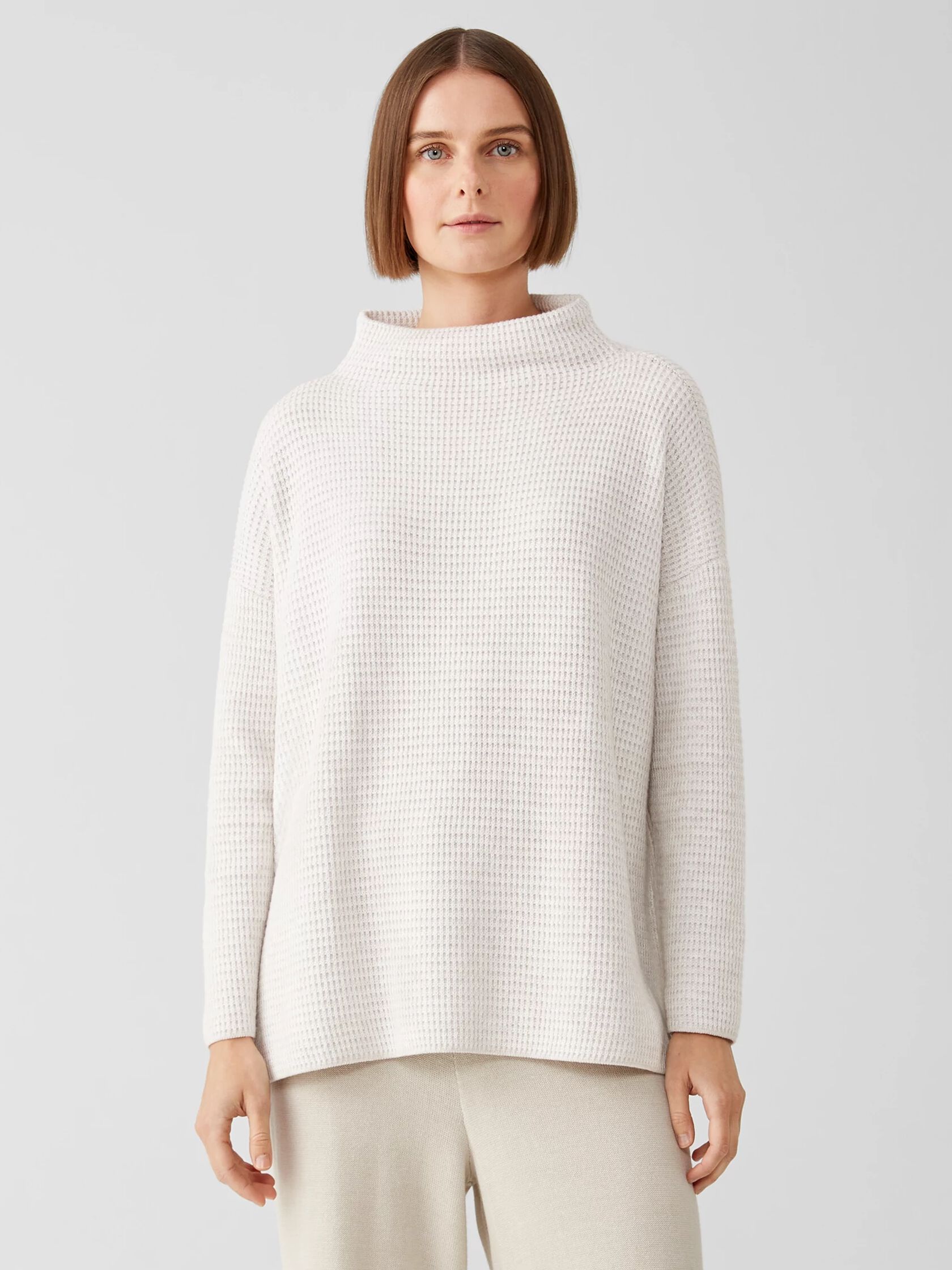 Peruvian Organic Cotton Blend Funnel Neck Top | EILEEN FISHER