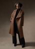 Lustrous Wool Drape Neck Coat